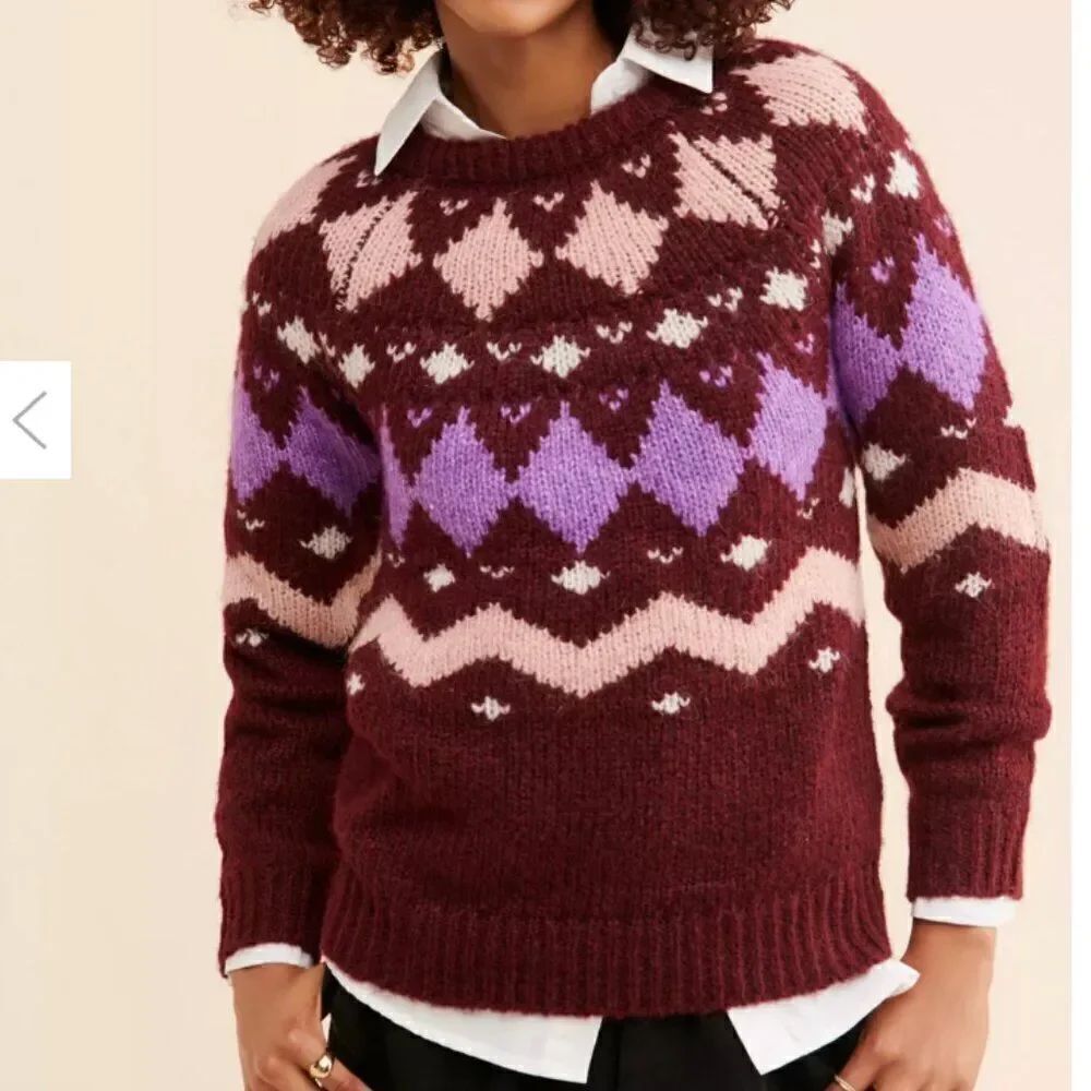 Vero Moda Filipa Fair Isle Sweater Port Royal NWT size medium
